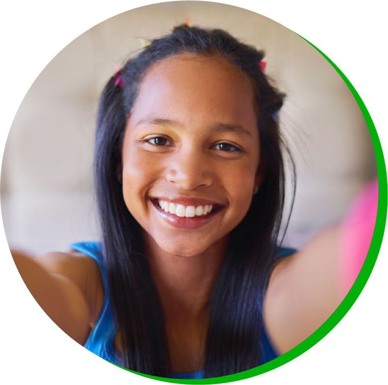 a woman smiling for the camera